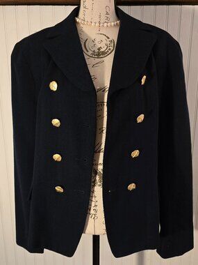 John Meyer Suit Navy Blue Double-Breasted Wool Suit Jacket (8)